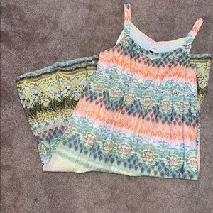 Women’s multi color strapless sundress